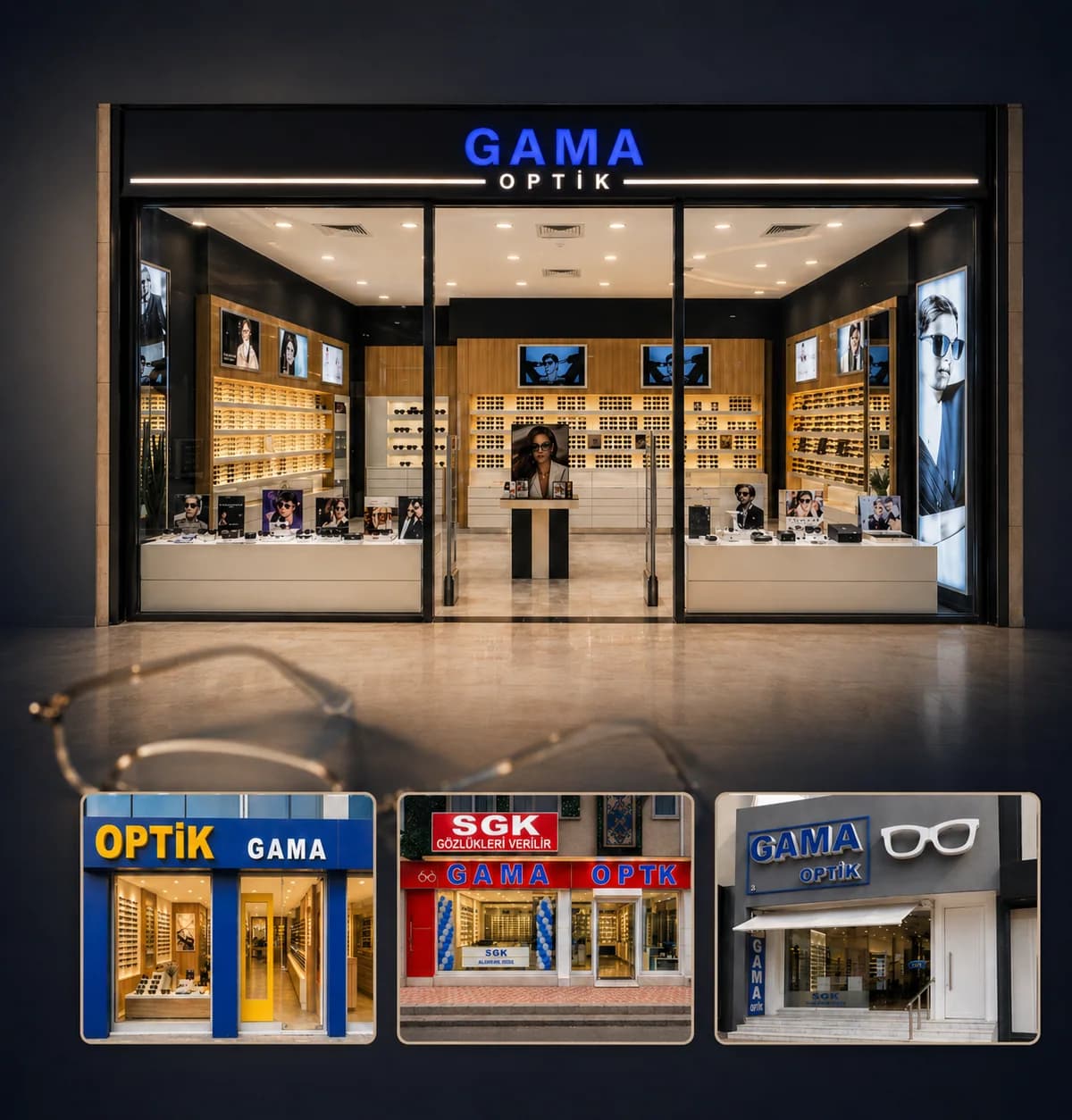GAMA OPTİK mağaza vitrini